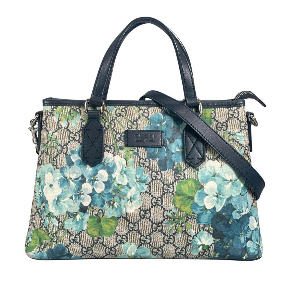 GUCCI GG Blooms 429019 Floral/Botanical Handbag, Canvas, Beige, Women's - Picture 1 of 15